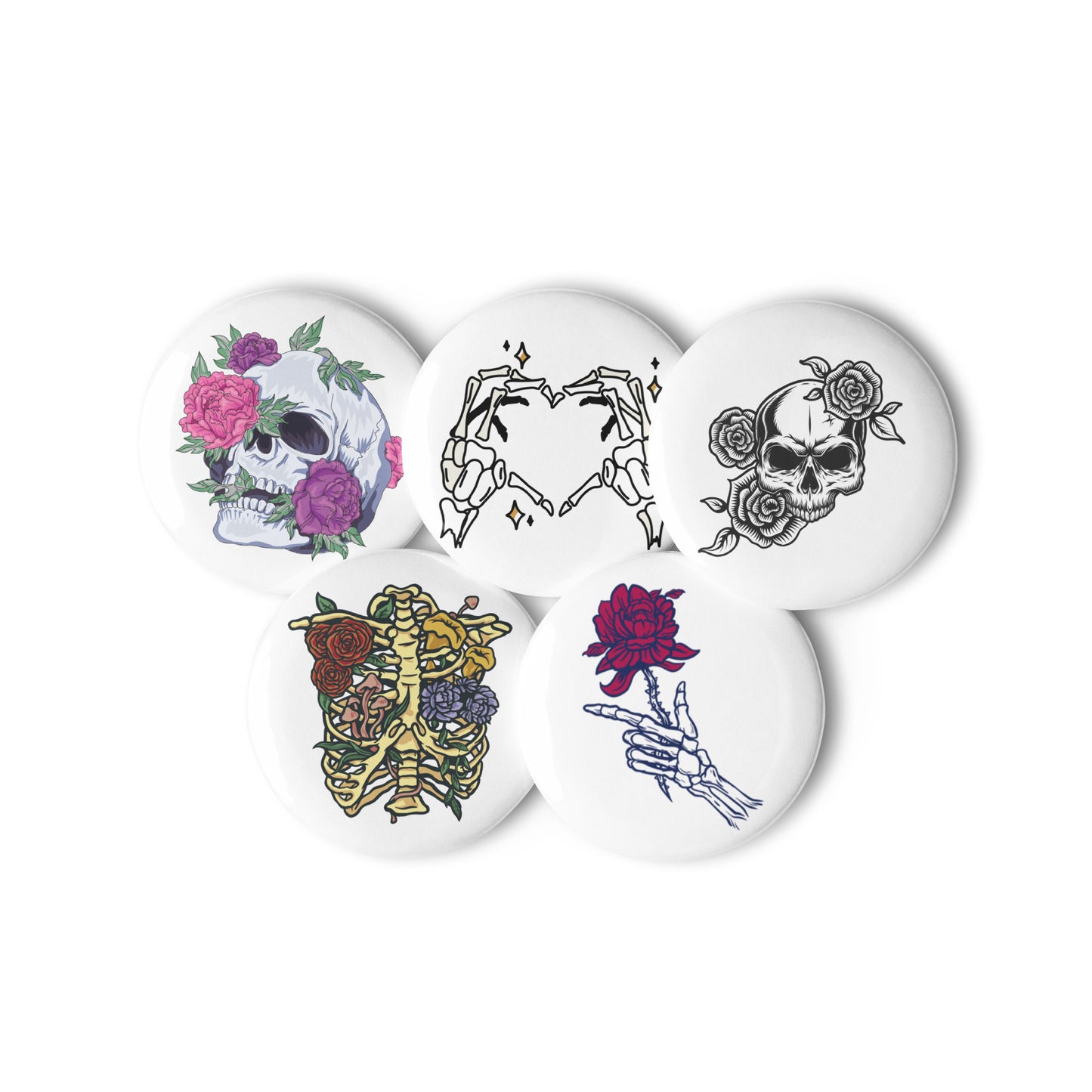 Skeleton Set of pin buttons