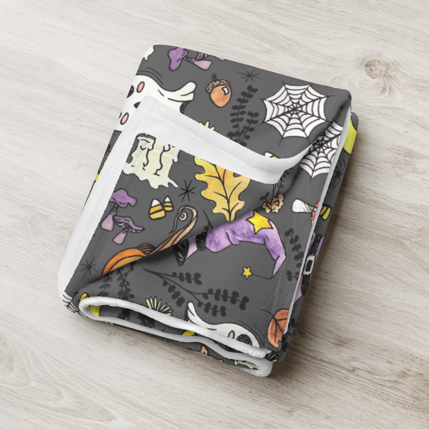 Halloween Vibes (Charcoal) Throw Blanket