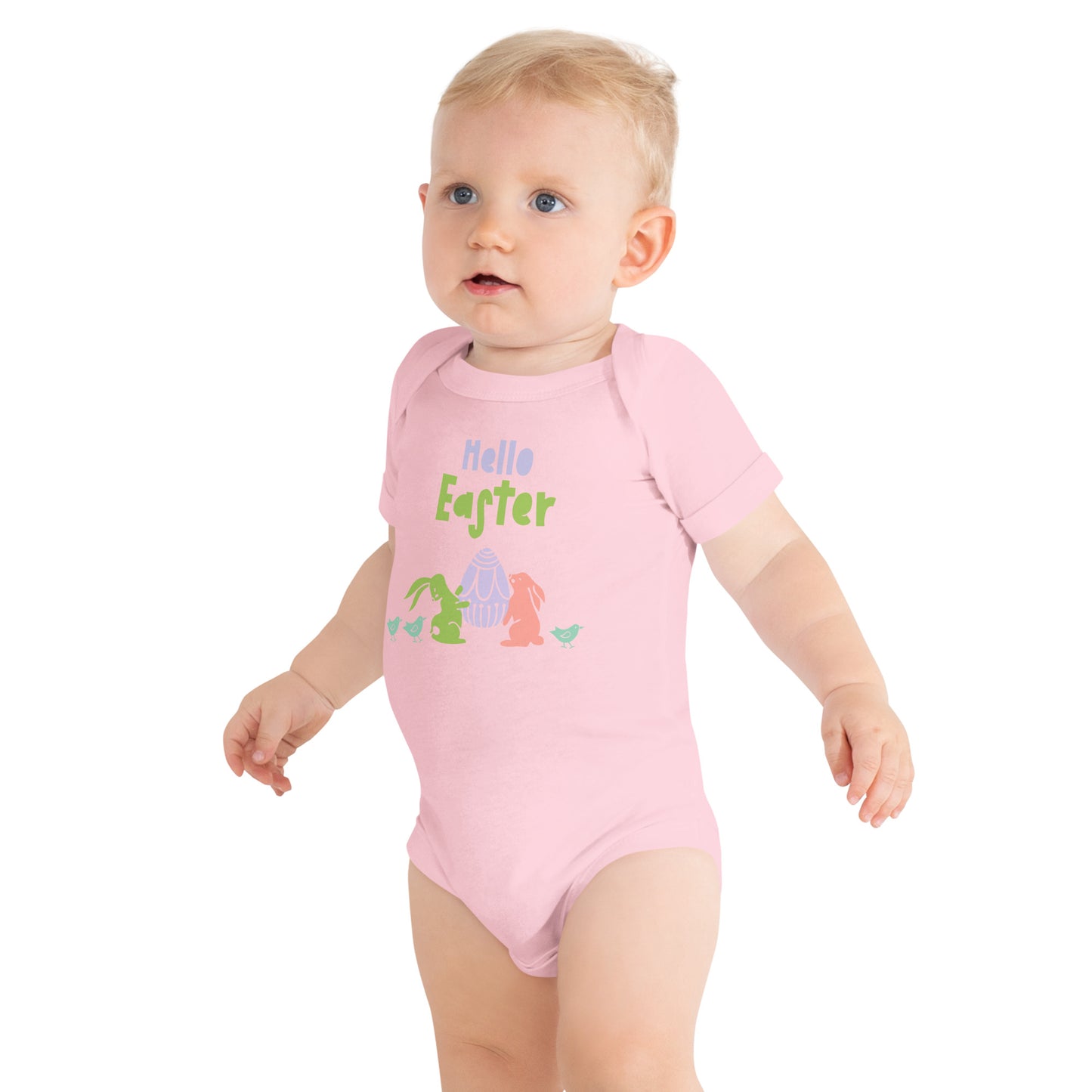 Hello Easter Baby short  sleeve onesie