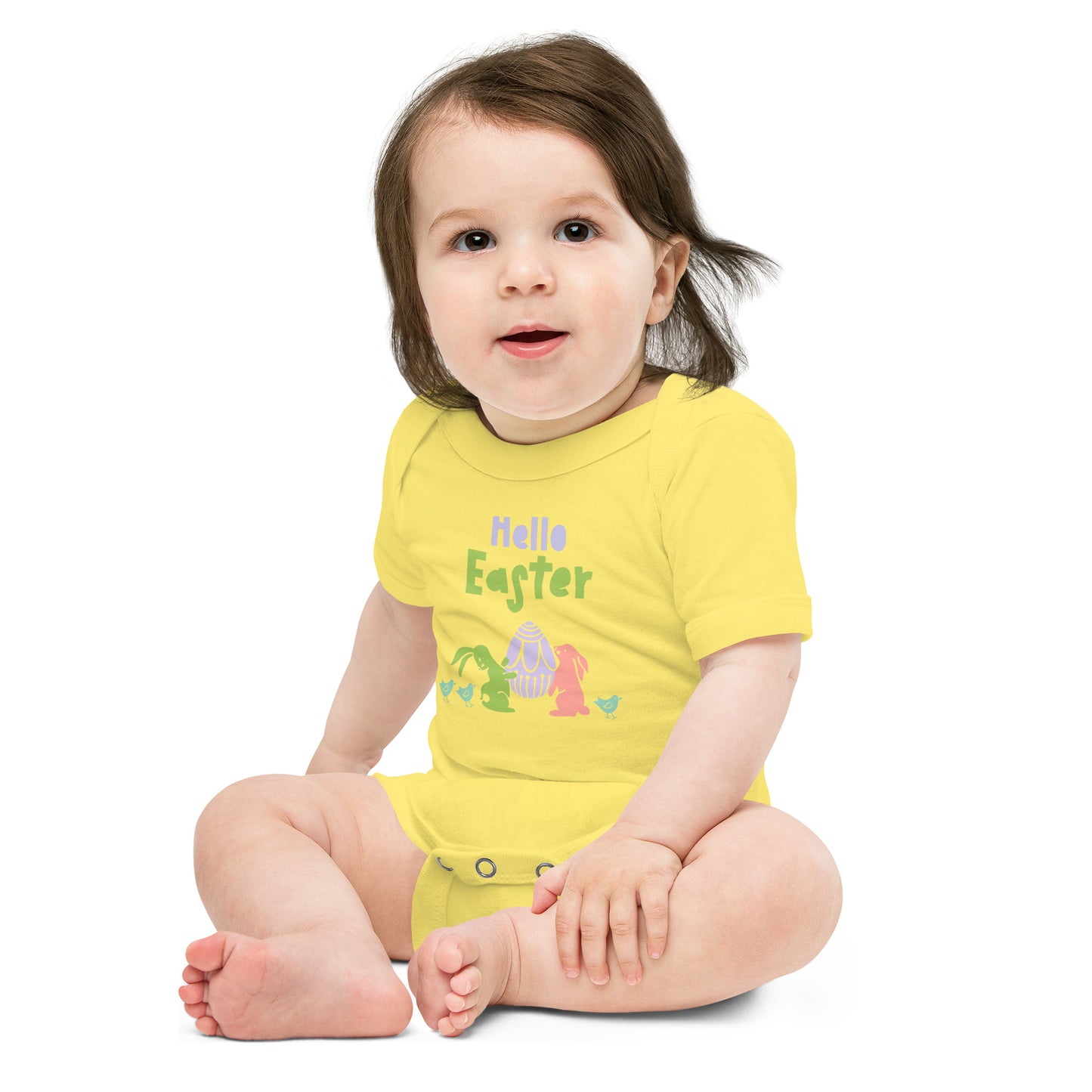 Hello Easter Baby short  sleeve onesie