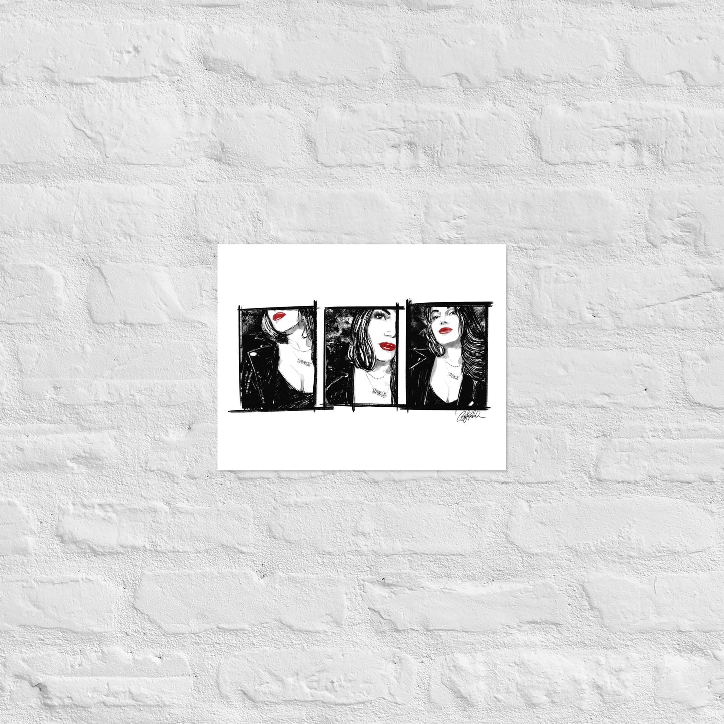 Red & Black Ink Lana Print