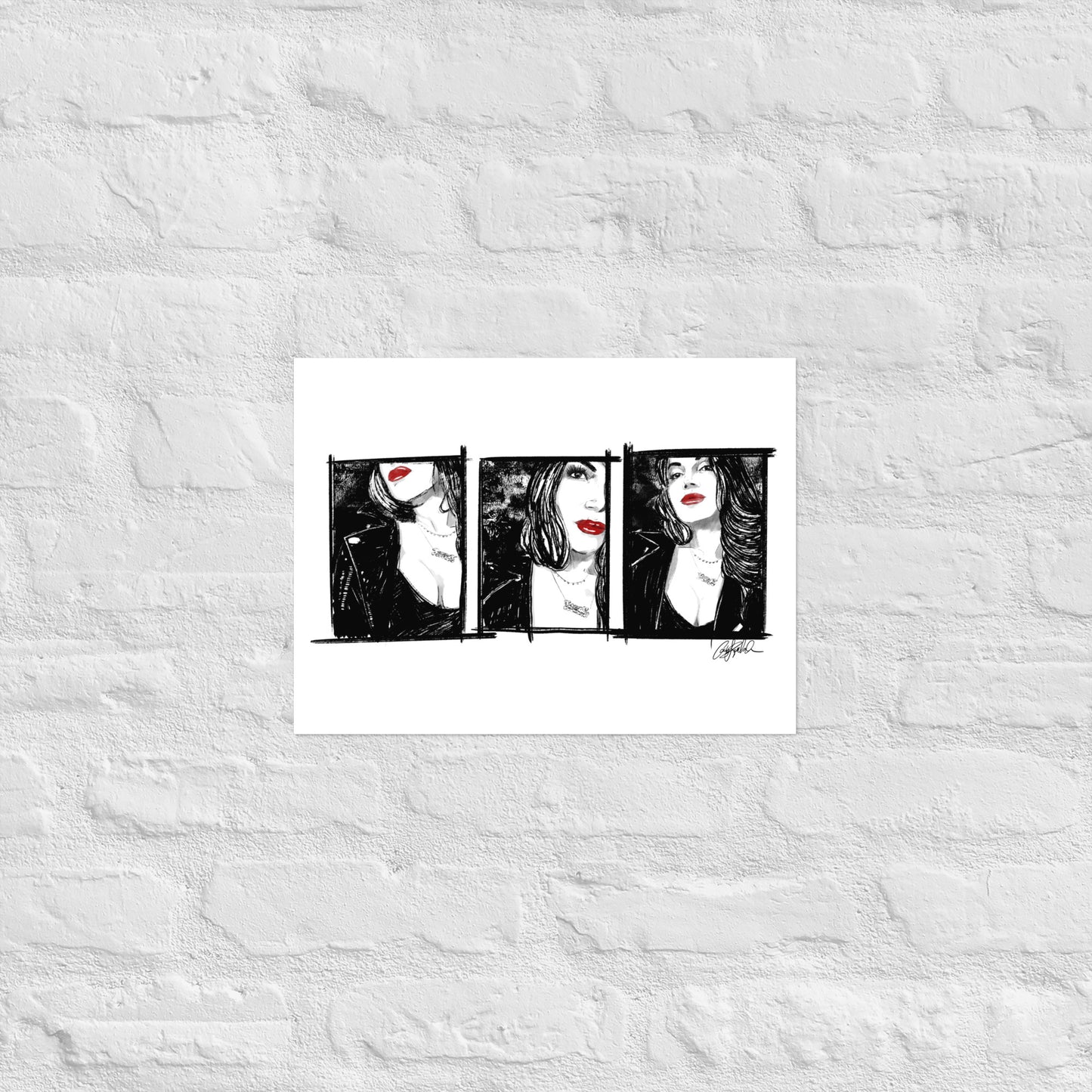 Red & Black Ink Lana Print