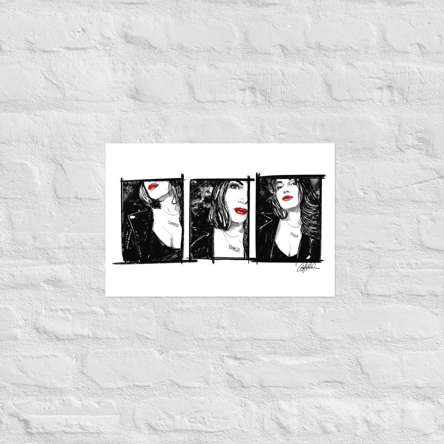 Red & Black Ink Lana Print