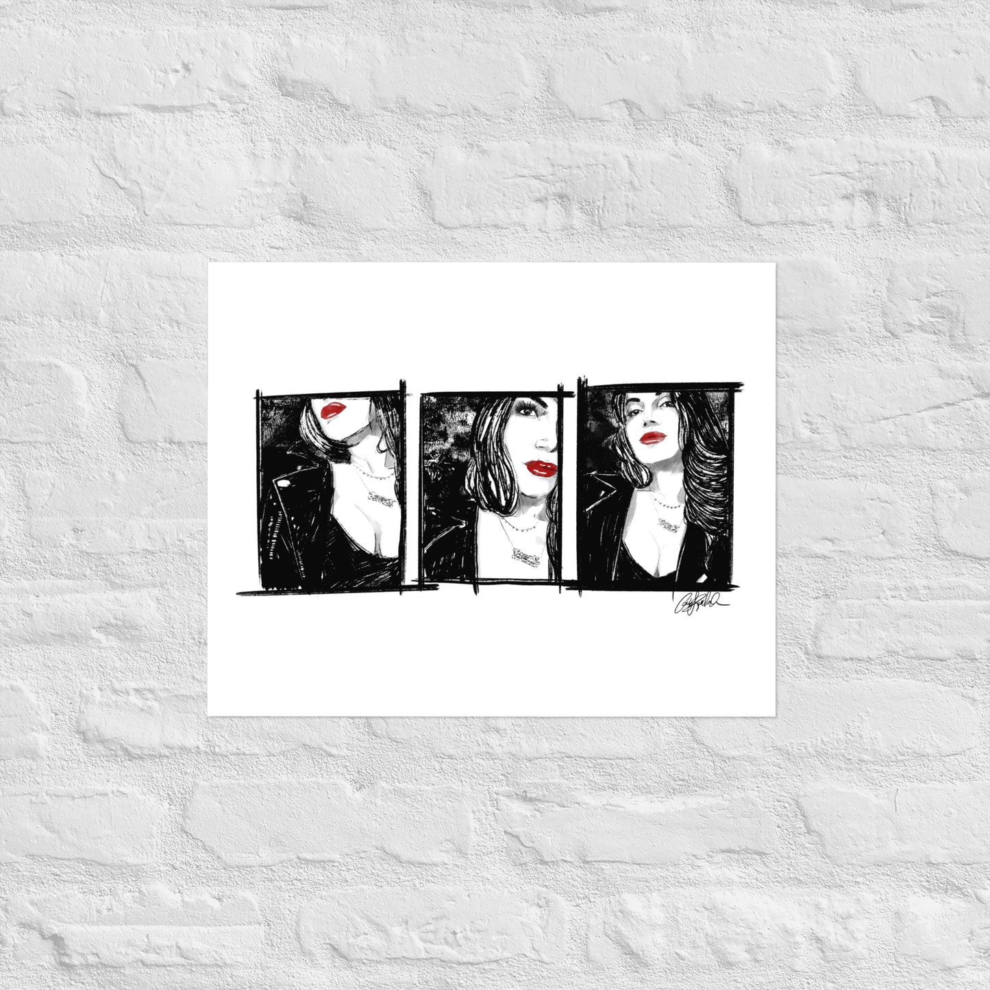 Red & Black Ink Lana Print