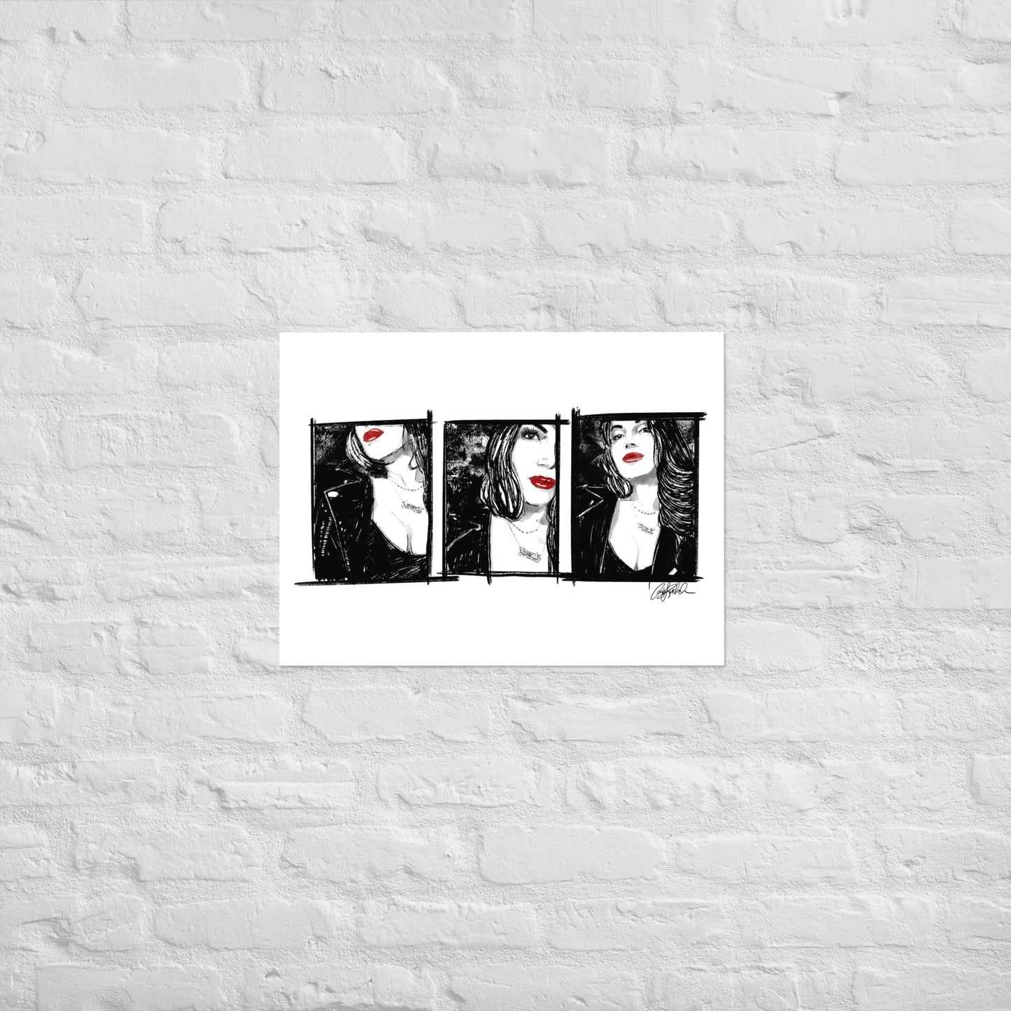 Red & Black Ink Lana Print