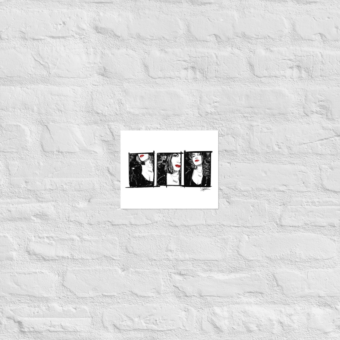 Red & Black Ink Lana Print