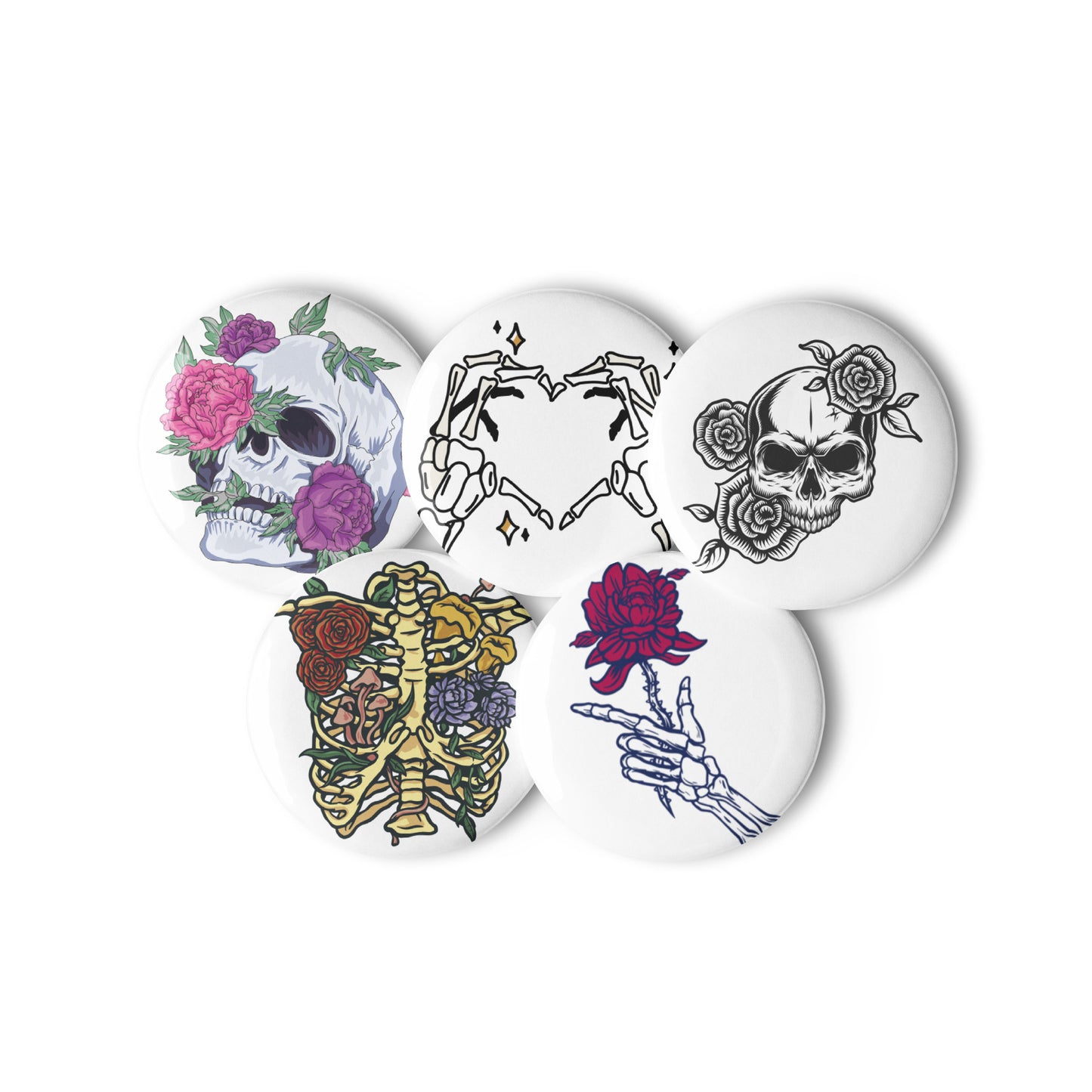 Skeleton Set of pin buttons