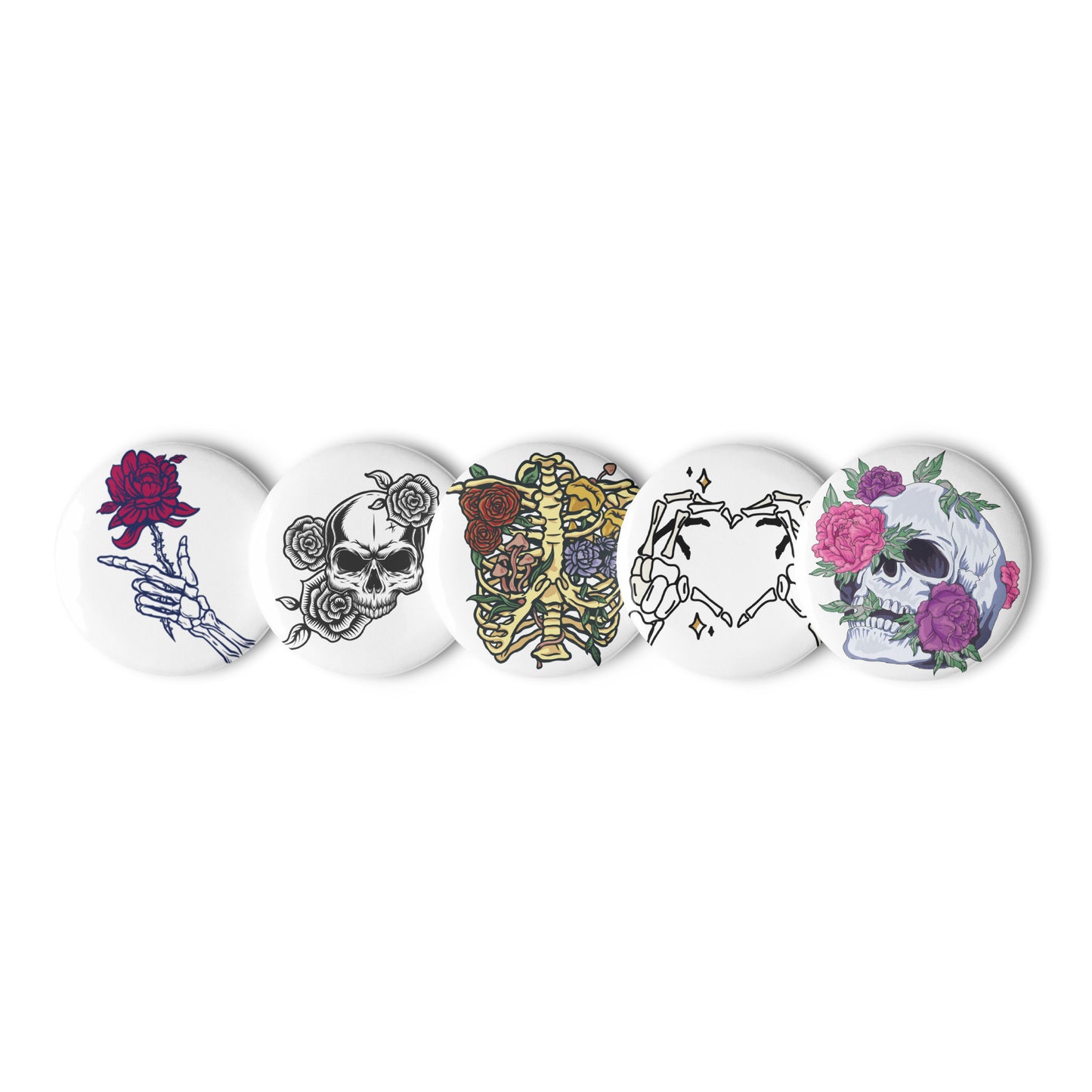Skeleton Set of pin buttons