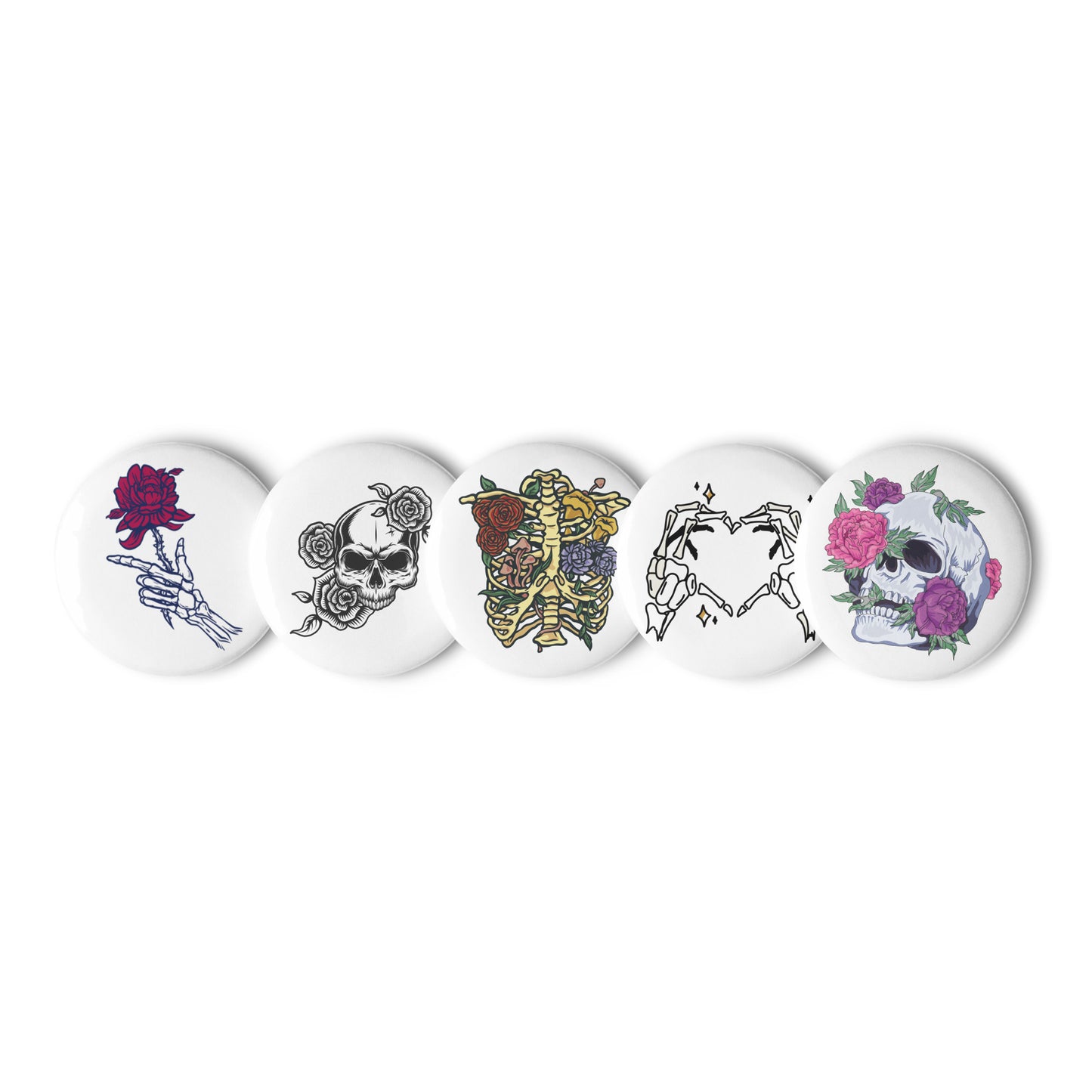 Skeleton Set of pin buttons