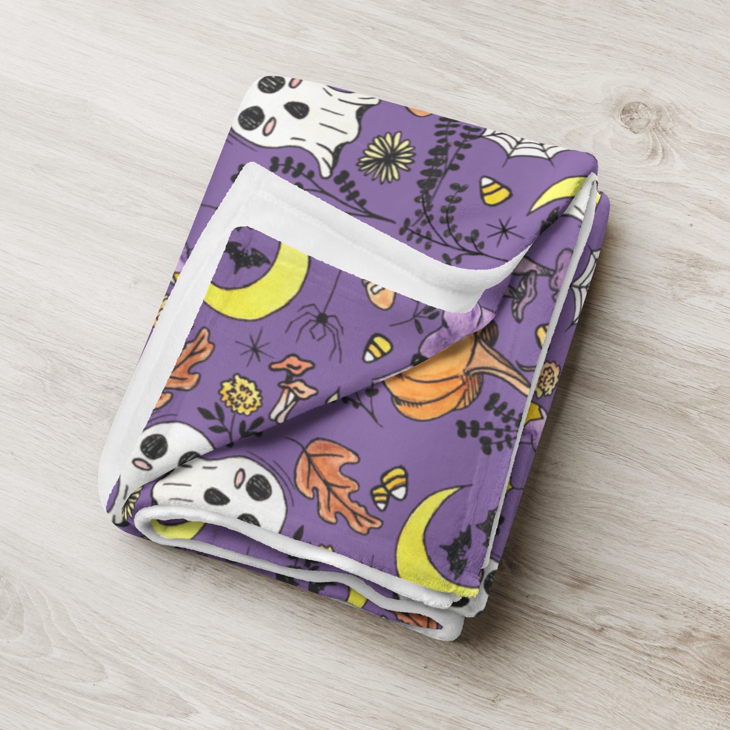 Halloween Vibes (Purple) Throw Blanket