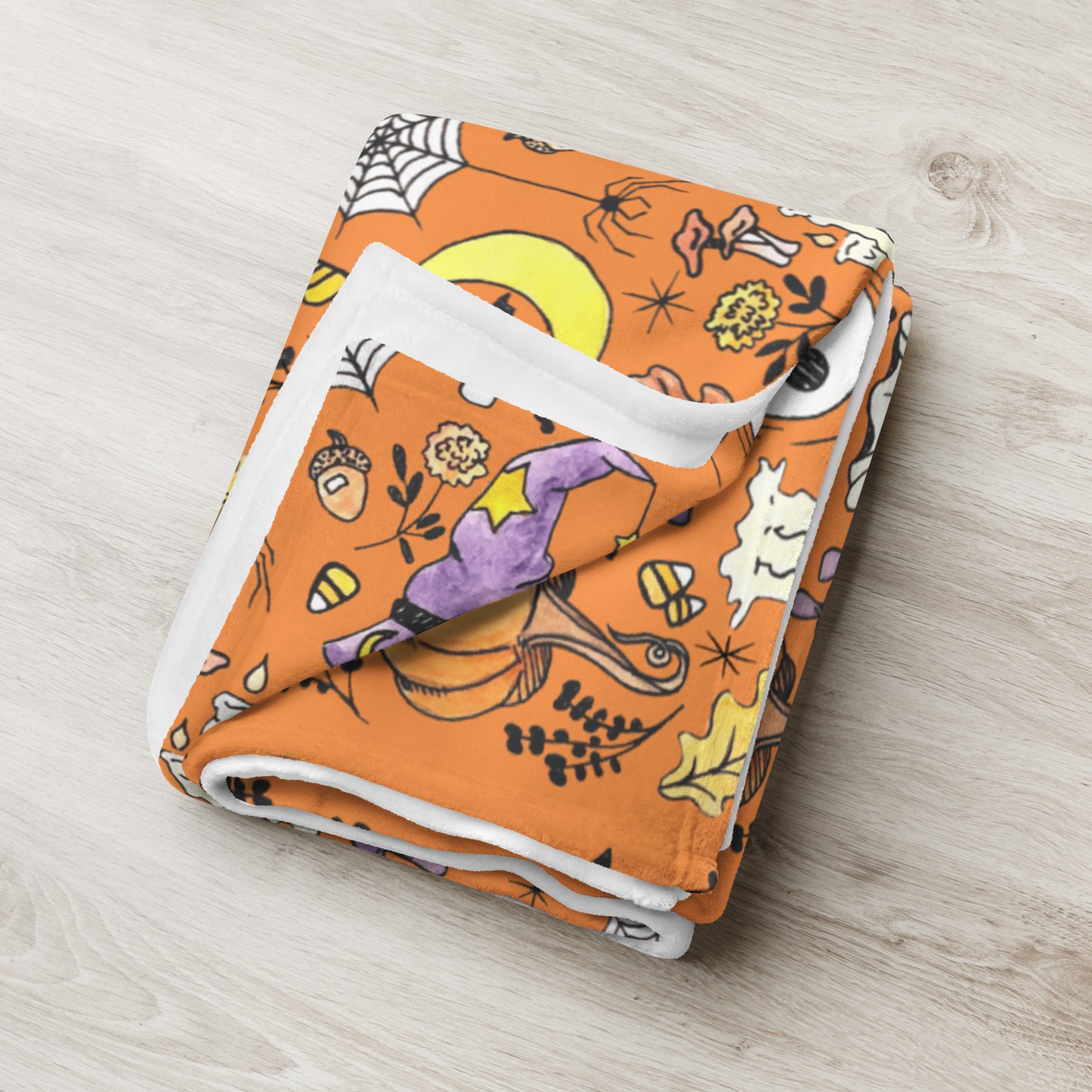 Halloween Vibes (Orange) Throw Blanket