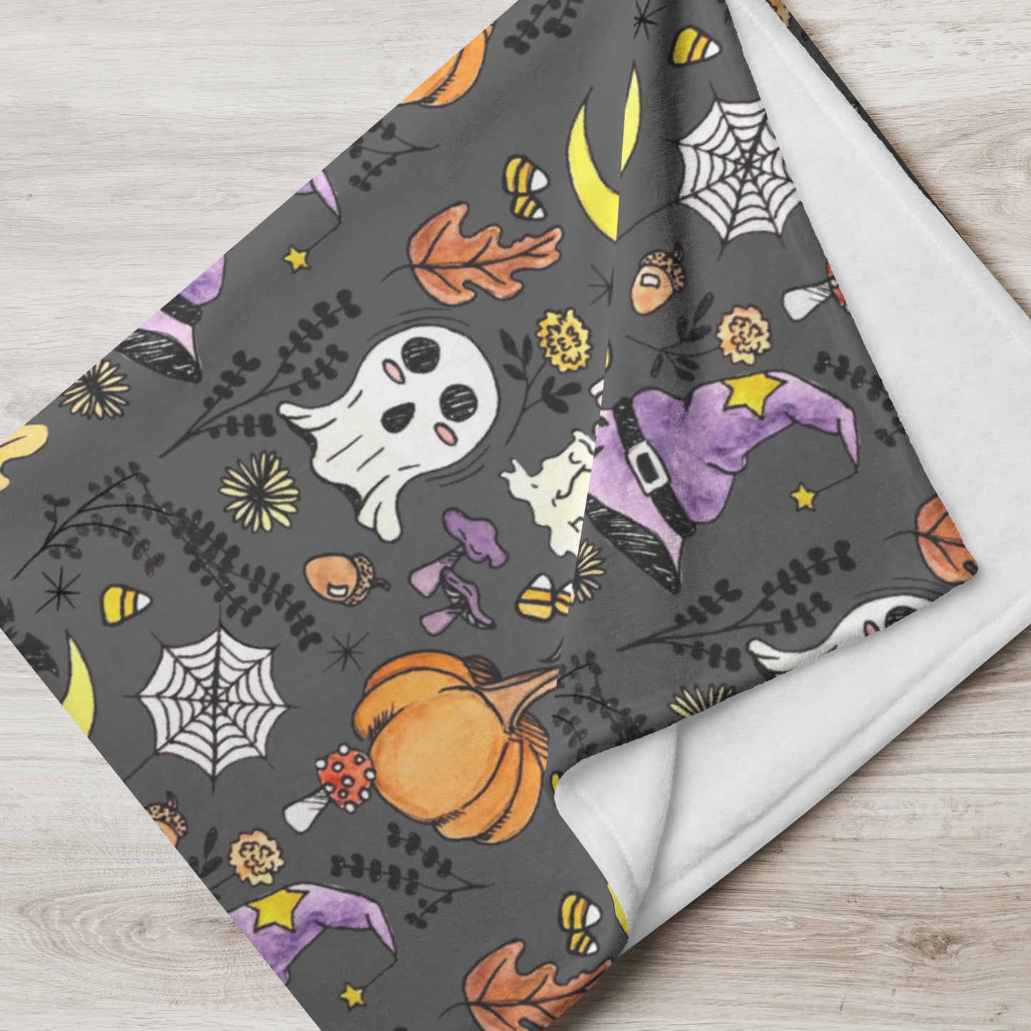Halloween Vibes (Charcoal) Throw Blanket