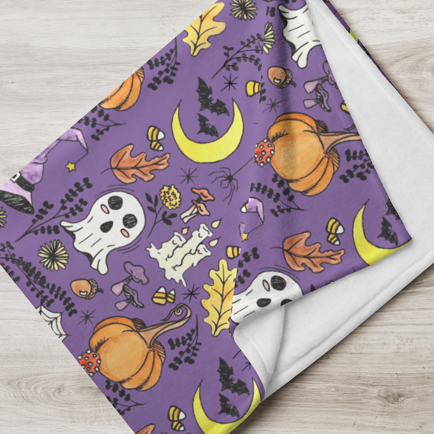 Halloween Vibes (Purple) Throw Blanket