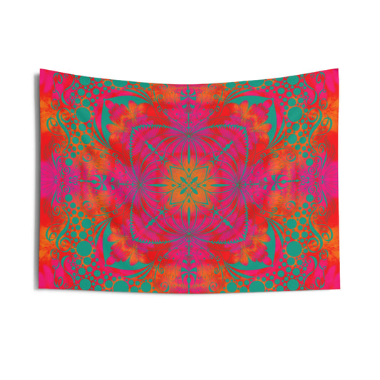 Orange & Turquoise Indoor Wall Tapestries