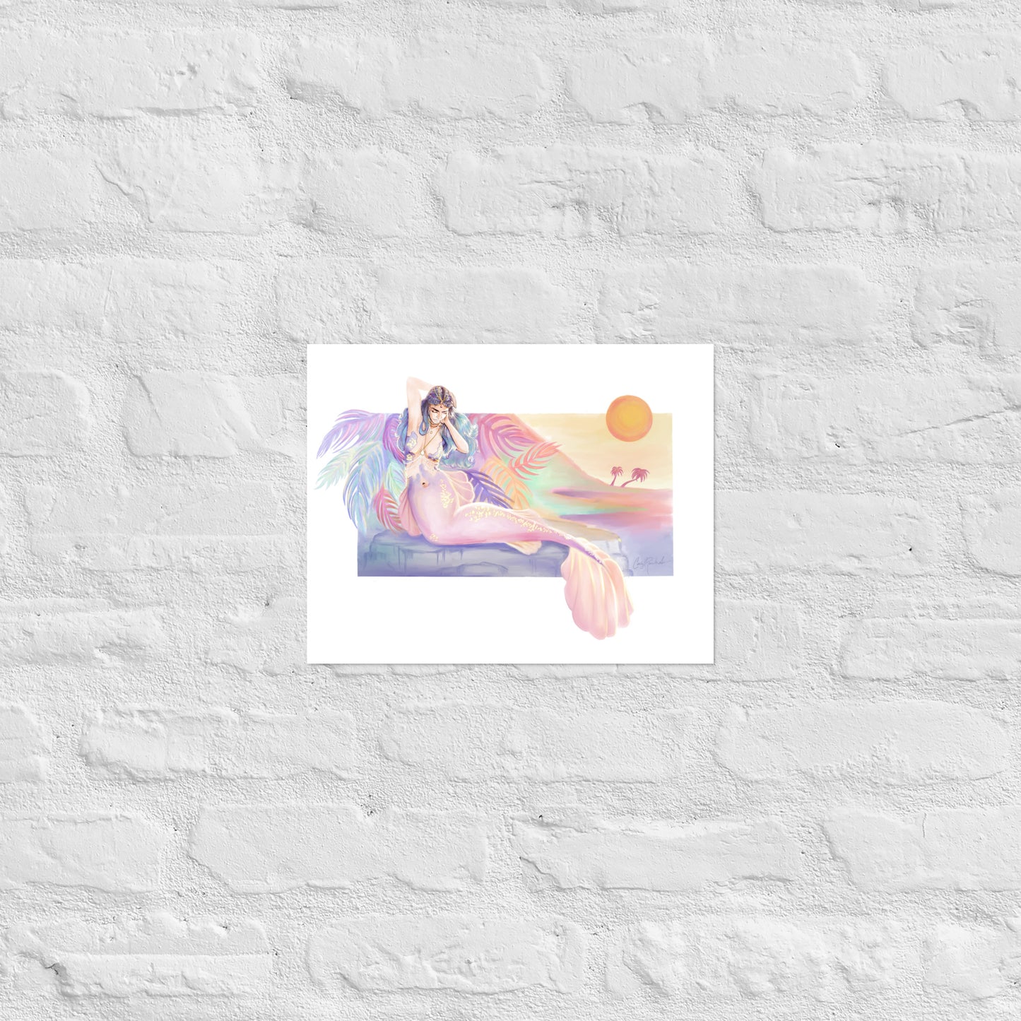 Rainbow Sunset Mermaid Print
