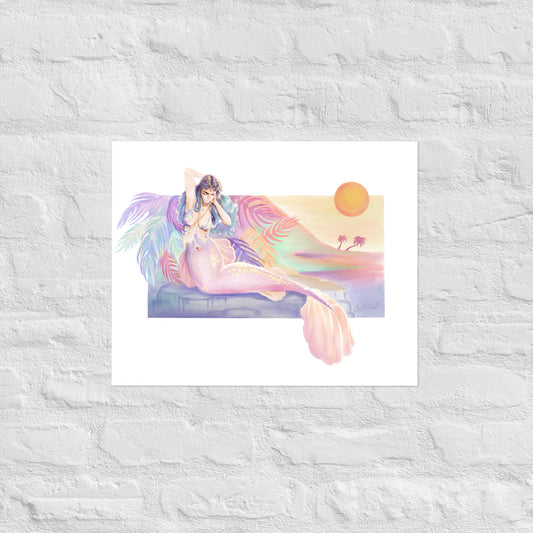 Rainbow Sunset Mermaid Print