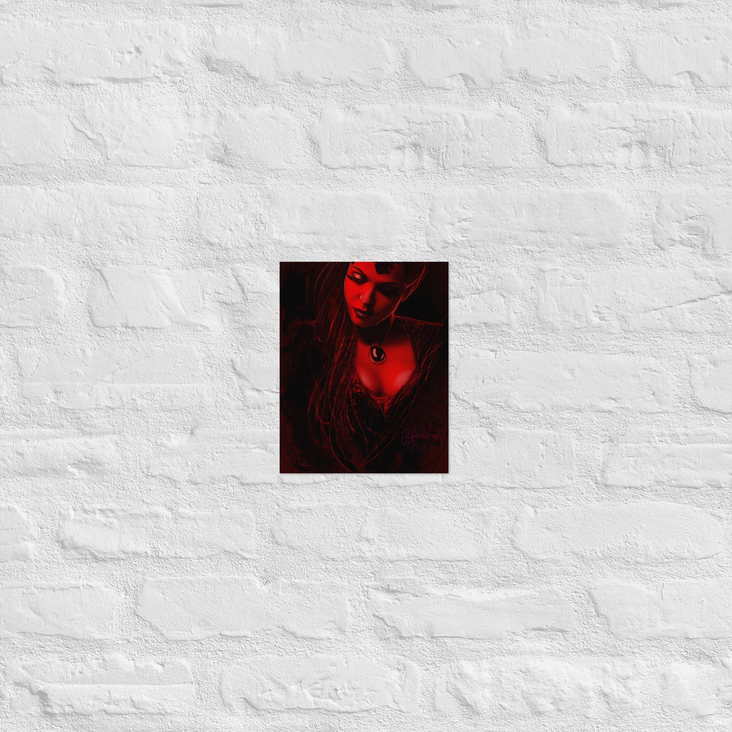 Red and Black Ink Regina Print