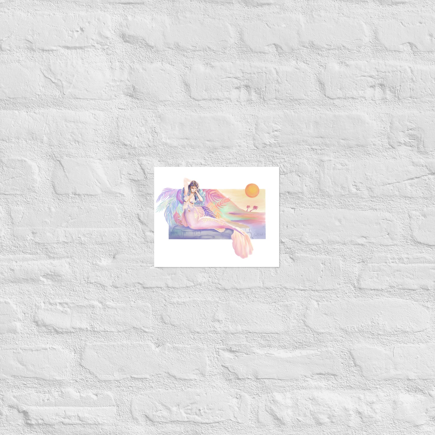 Rainbow Sunset Mermaid Print