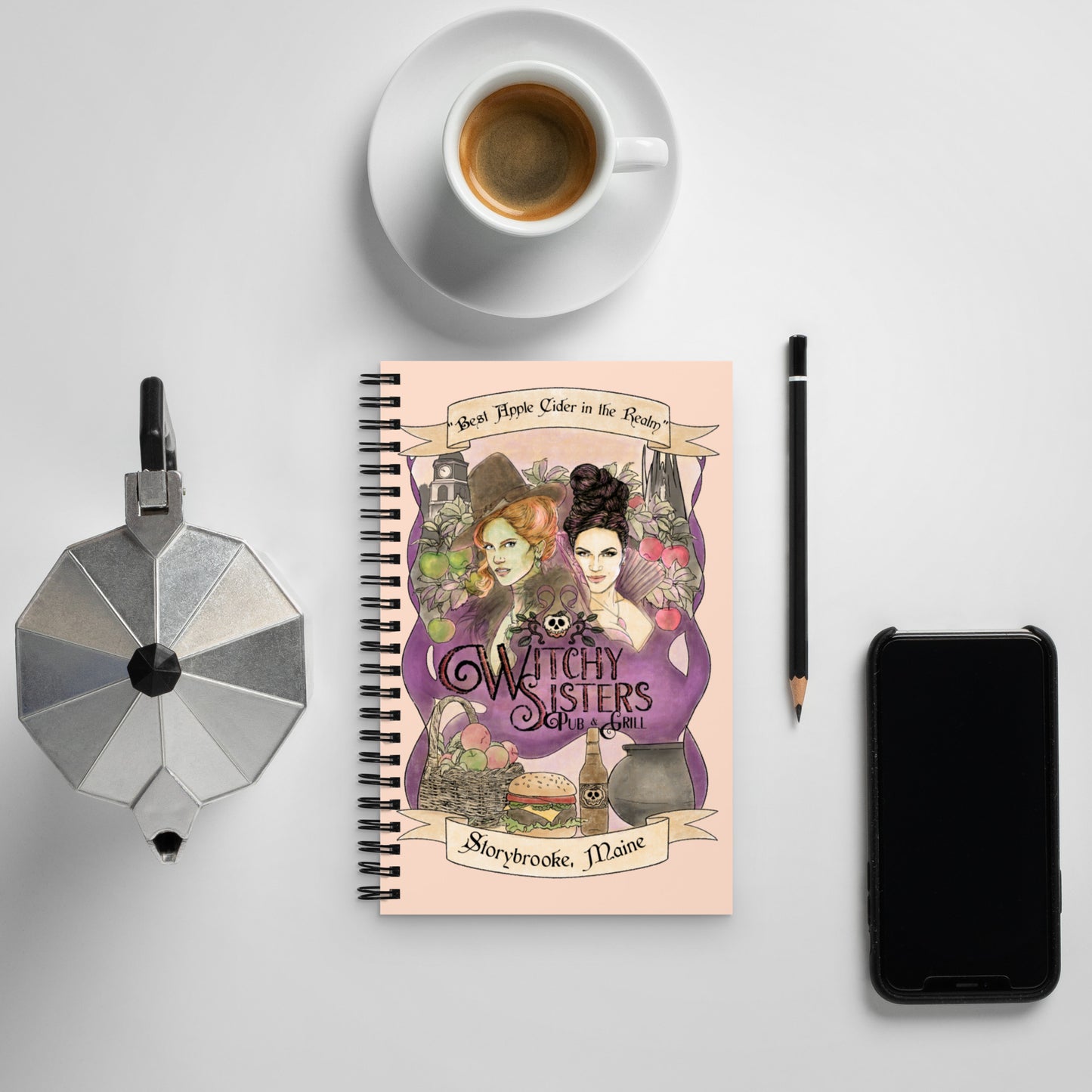 Witchy Sisters Spiral notebook